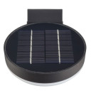 LED saulės sieninis šviestuvas, juodas, apvalus, PIR jutiklis, 6W, šalta balta šviesa