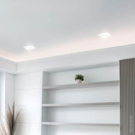 LED lubų šviestuvas, kvadratinis, gipsinis, apvalus