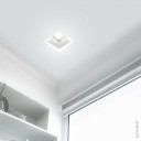 LED lubų šviestuvas, kvadratinis, gipsinis, 1 lizdas