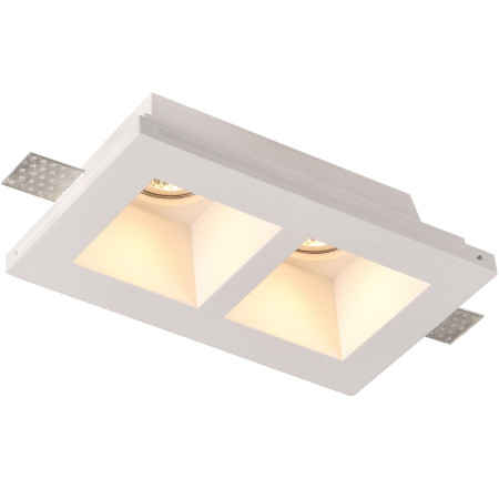LED lubų šviestuvas, kvadratinis, gipsinis, 2 lizdai