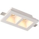 LED lubų šviestuvas, kvadratinis, gipsinis, 2 lizdai