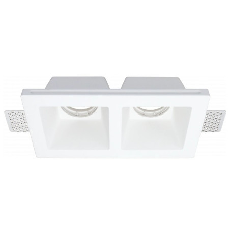 LED lubų šviestuvas, kvadratinis, gipsinis, 2 lizdai