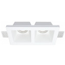 LED lubų šviestuvas, kvadratinis, gipsinis, 2 lizdai