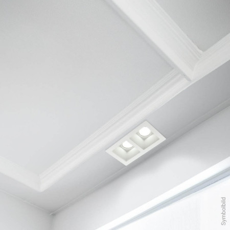 LED lubų šviestuvas, kvadratinis, gipsinis, 2 lizdai