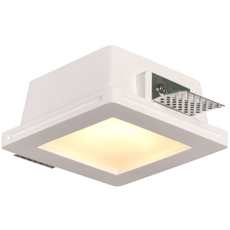 LED lubų šviestuvas, kvadratinis, gipsinis, matinis stiklas, 1 lizdas