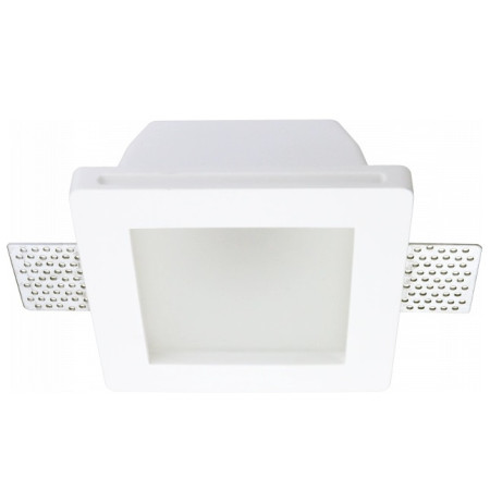 LED lubų šviestuvas, kvadratinis, gipsinis, matinis stiklas, 1 lizdas