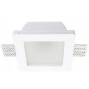 LED lubų šviestuvas, kvadratinis, gipsinis, matinis stiklas, 1 lizdas