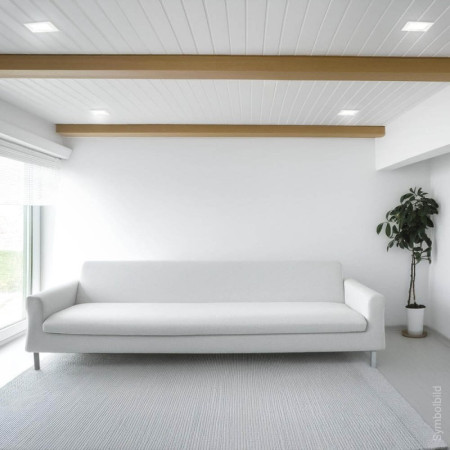 LED lubų šviestuvas, kvadratinis, gipsinis, matinis stiklas, 1 lizdas