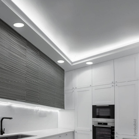 LED lubų šviestuvas, apvalus, plastikinis, matinis stiklas