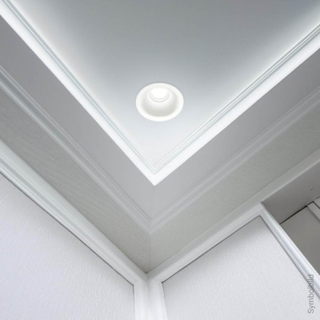 LED lubų taškinis šviestuvas, apvalus, plastikinis, matinis stiklas