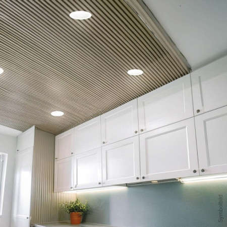 LED lubų taškinis šviestuvas, apvalus, plastikinis, matinis stiklas