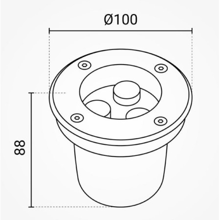 LED lauko taškinis šviestuvas, įmontuojamas, 3W, šalta balta šviesa