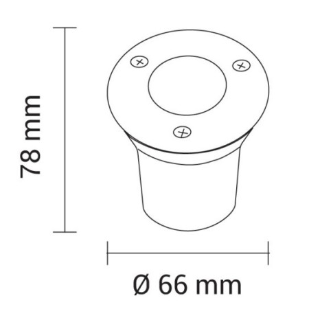 LED lauko taškinis šviestuvas, įmontuojamas, 1W, šalta balta šviesa