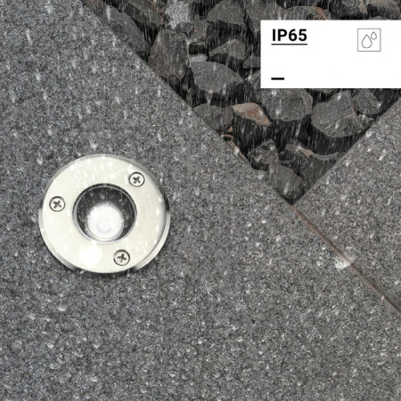 LED lauko taškinis šviestuvas, įmontuojamas, 1W, šilta balta šviesa