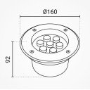 LED lauko taškinis šviestuvas, įmontuojamas, 7W, šalta balta šviesa