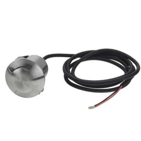 LED žemės paviršinis šviestuvas, nerūdyjantis plienas, 2 spinduliai, 1.3W, šalta balta šviesa