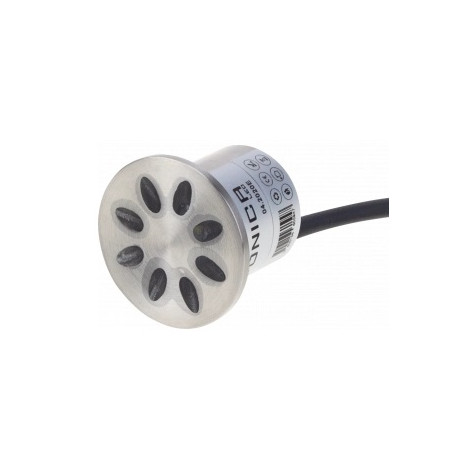 LED šviestuvas, mini, įleidžiamas, nerūdyjantis plienas, 1.3W, šilta balta šviesa