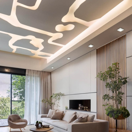 LED taškinis šviestuvas, IP65, kvadratinis, baltas, apskritimas