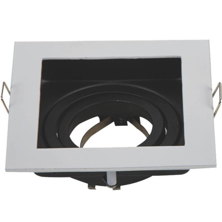 LED taškinis šviestuvas, kvadratinis, baltas/juodas, apskritimas