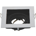 LED taškinis šviestuvas, kvadratinis, baltas/juodas, apskritimas