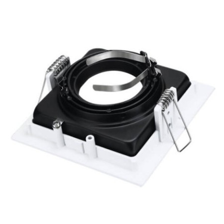 LED taškinis šviestuvas, kvadratinis, baltas/juodas, apskritimas