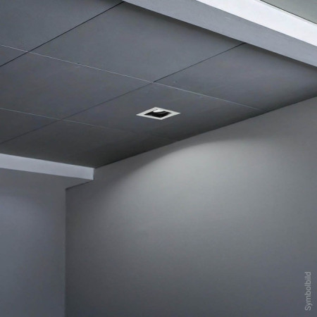 LED taškinis šviestuvas, kvadratinis, baltas/juodas, apskritimas