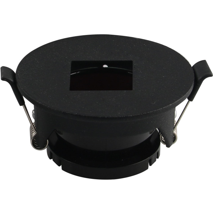 LED taškinis šviestuvas, apvalus, juodas, kvadratas