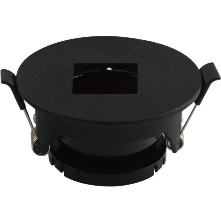 LED taškinis šviestuvas, apvalus, juodas, kvadratas