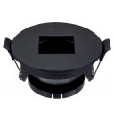 LED taškinis šviestuvas, apvalus, juodas, kvadratas