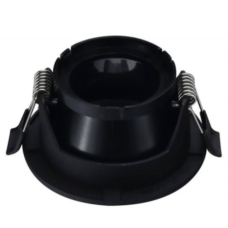 LED taškinis šviestuvas, apvalus, juodas, kvadratas