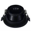 LED taškinis šviestuvas, apvalus, juodas, kvadratas