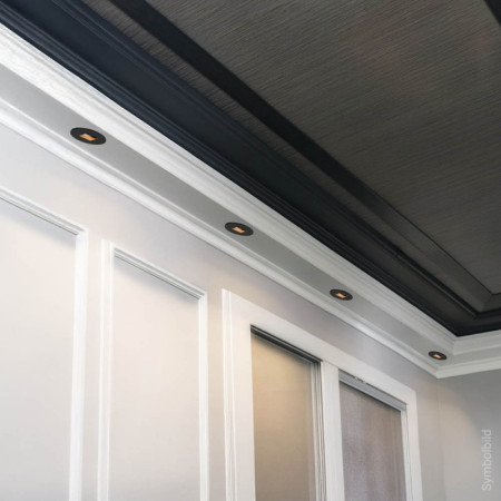 LED taškinis šviestuvas, apvalus, juodas, kvadratas