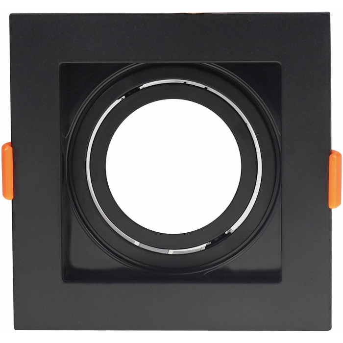 LED taškinis šviestuvas, kvadratinis, juodas, kvadratas