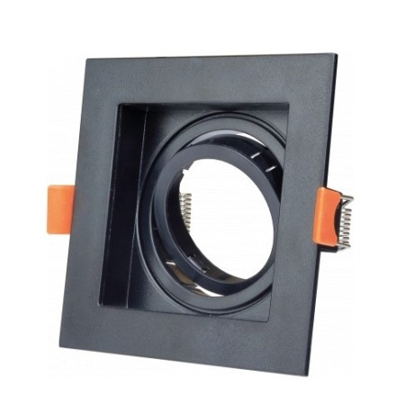 LED taškinis šviestuvas, kvadratinis, juodas, kvadratas