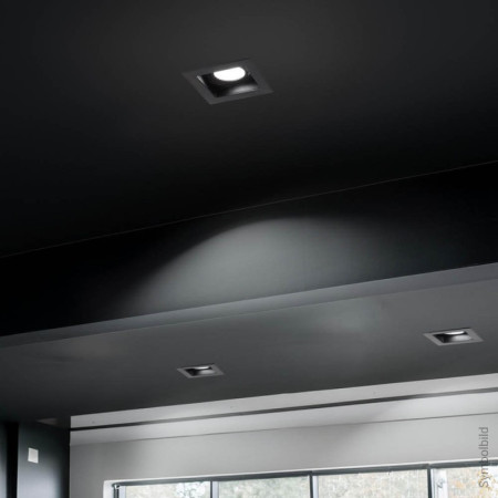 LED taškinis šviestuvas, kvadratinis, juodas, kvadratas