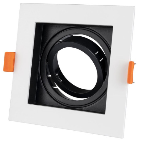 LED taškinis šviestuvas, kvadratinis, baltas/juodas, kvadratas