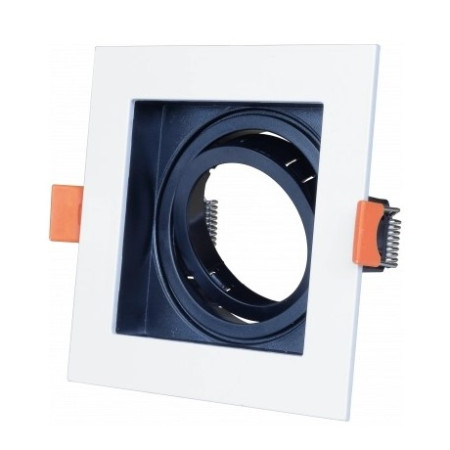 LED taškinis šviestuvas, kvadratinis, baltas/juodas, kvadratas