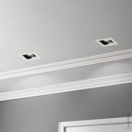 LED taškinis šviestuvas, kvadratinis, baltas/juodas, kvadratas