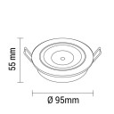 LED šviestuvas, apvalus, pasukamas, 8W, neutrali balta šviesa