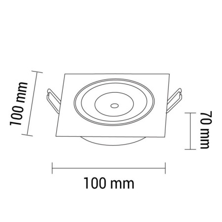 LED šviestuvas, kvadratinis, įmontuojamas, 8W, neutrali balta šviesa