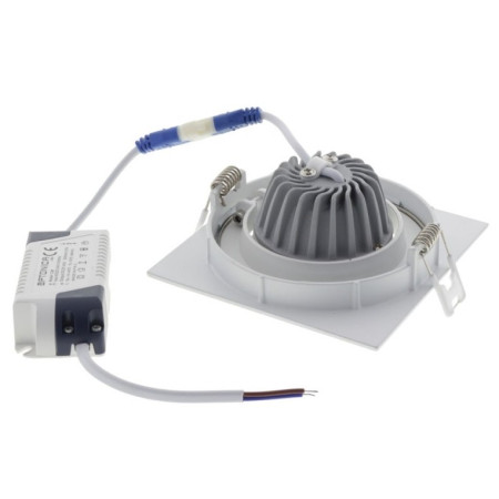 LED šviestuvas, kvadratinis, reguliuojamas, 12W, šalta balta šviesa