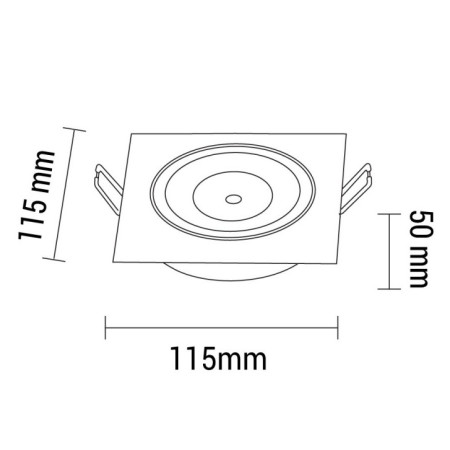 LED šviestuvas, kvadratinis, reguliuojamas, 12W, šalta balta šviesa