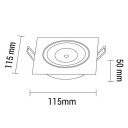 LED šviestuvas, kvadratinis, reguliuojamas, 12W, šalta balta šviesa