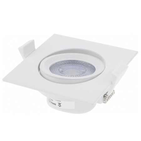 LED šviestuvas, kvadratinis, pasukamas, 5W, šalta balta šviesa