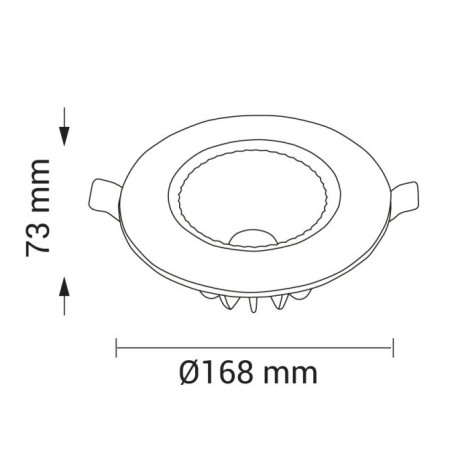 LED taškinis šviestuvas, TUV sertifikuotas, 145°, 15W, šilta balta šviesa