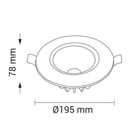 LED taškinis šviestuvas, TUV sertifikuotas, 145°, 20W, neutrali balta šviesa
