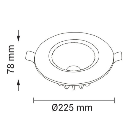 LED taškinis šviestuvas, TUV sertifikuotas, 145°, 30W, šilta balta šviesa