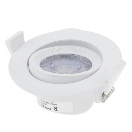 LED šviestuvas, apvalus, pasukamas, 7W, šalta balta šviesa