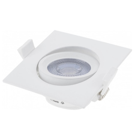 LED šviestuvas, kvadratinis, pasukamas, 7W, šalta balta šviesa