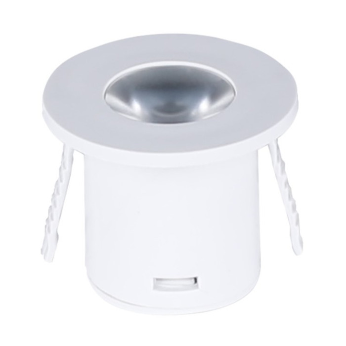 LED šviestuvas, apvalus, baltas, 1W, šilta balta šviesa